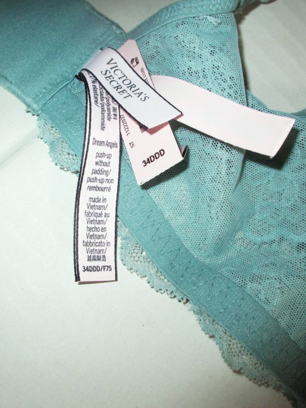 34DDD Victoria Secret Dream Angels Unlined Push Up Without Padding Bra Sage nwt - Picture 8 of 8